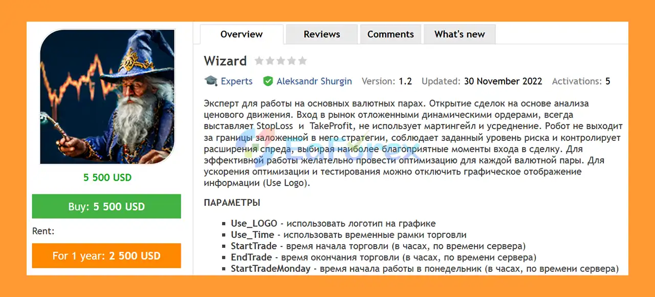 Wizard EA MT4 Overview