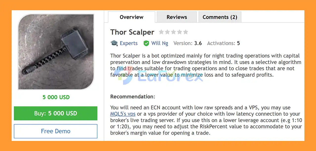 Thor Scalper EA MT4 Overview