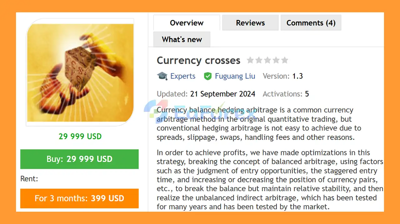 Currency crosses EA MT4 Overview