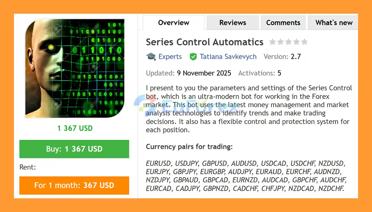 Series Control Automatics EA MT4 Overview