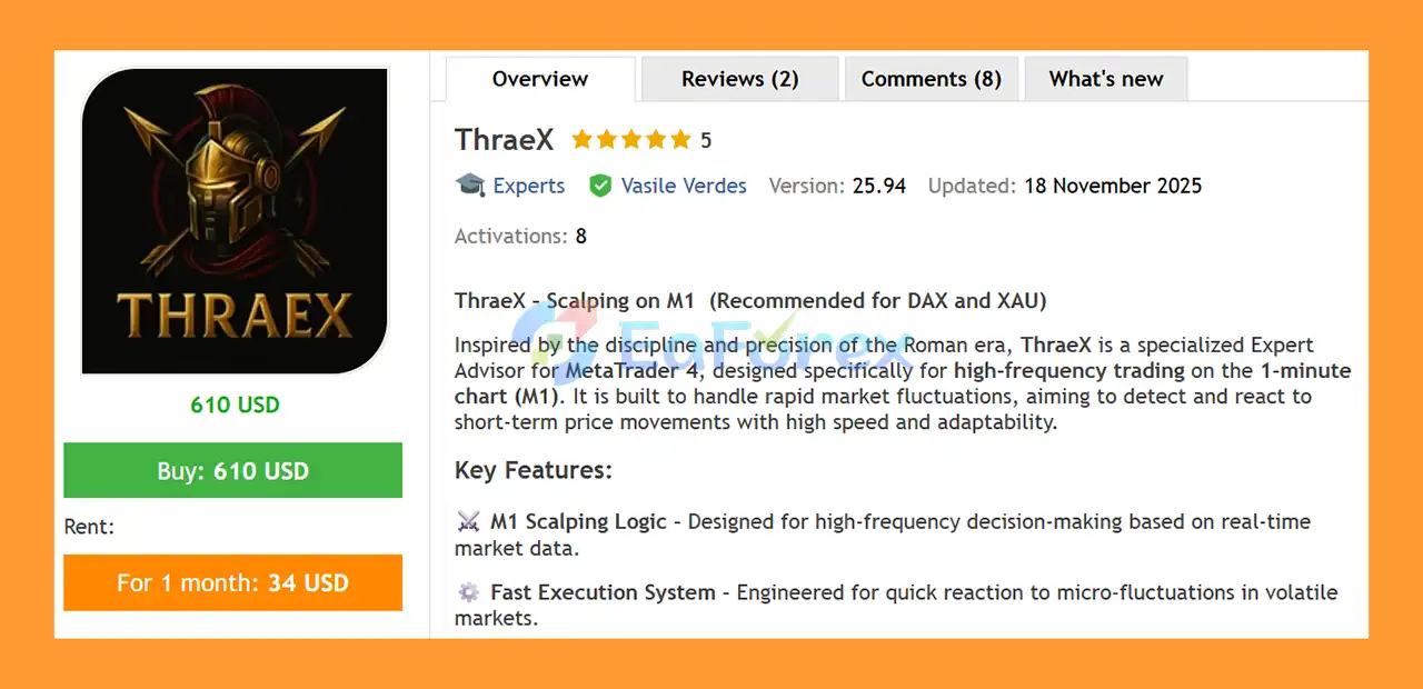 ThraeX EA MT4 Overview