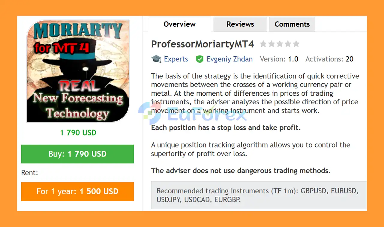 ProfessorMoriartyMT4 Overview