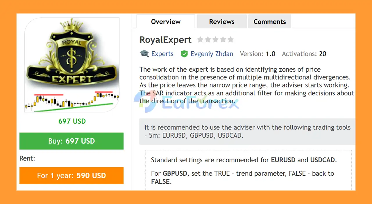 RoyalExpert EA MT4 Overview