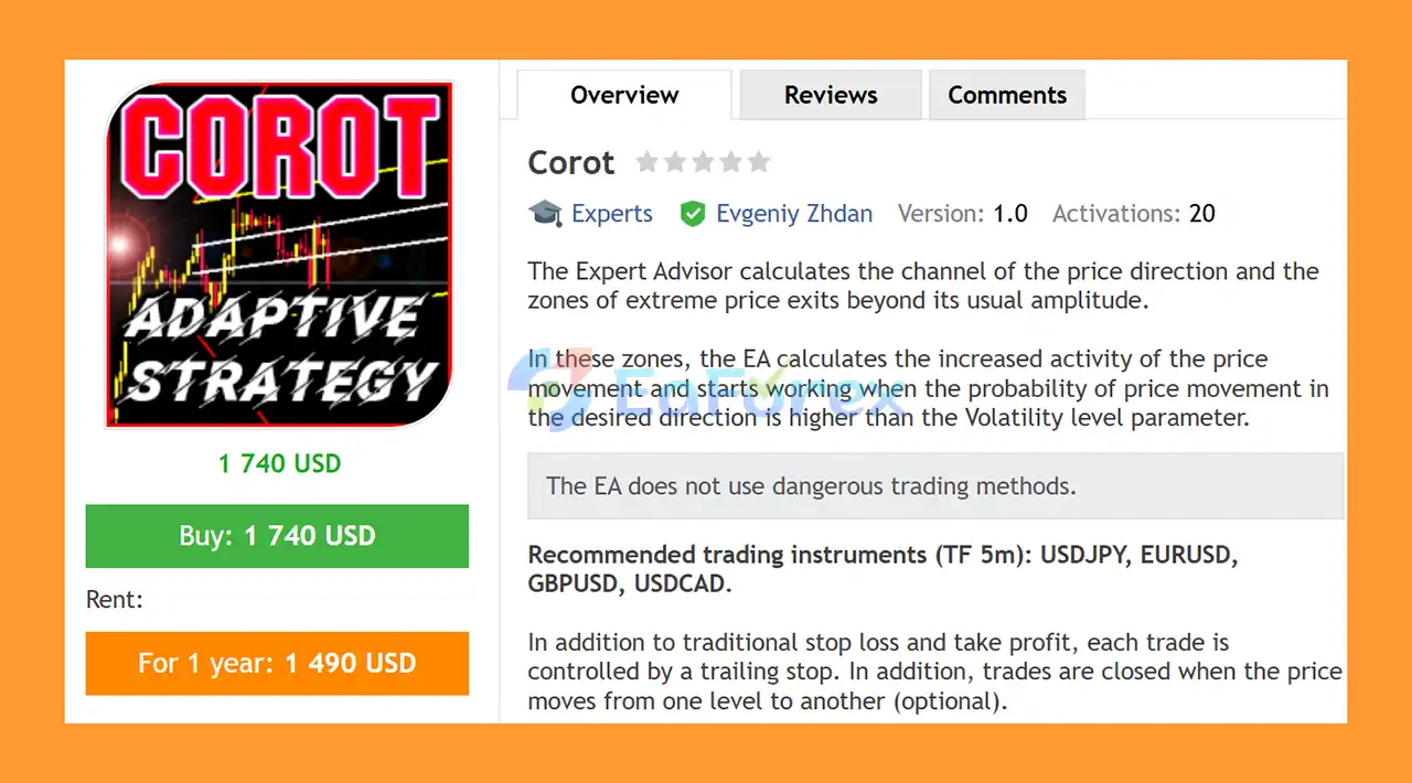 Corot EA MT4 Overview