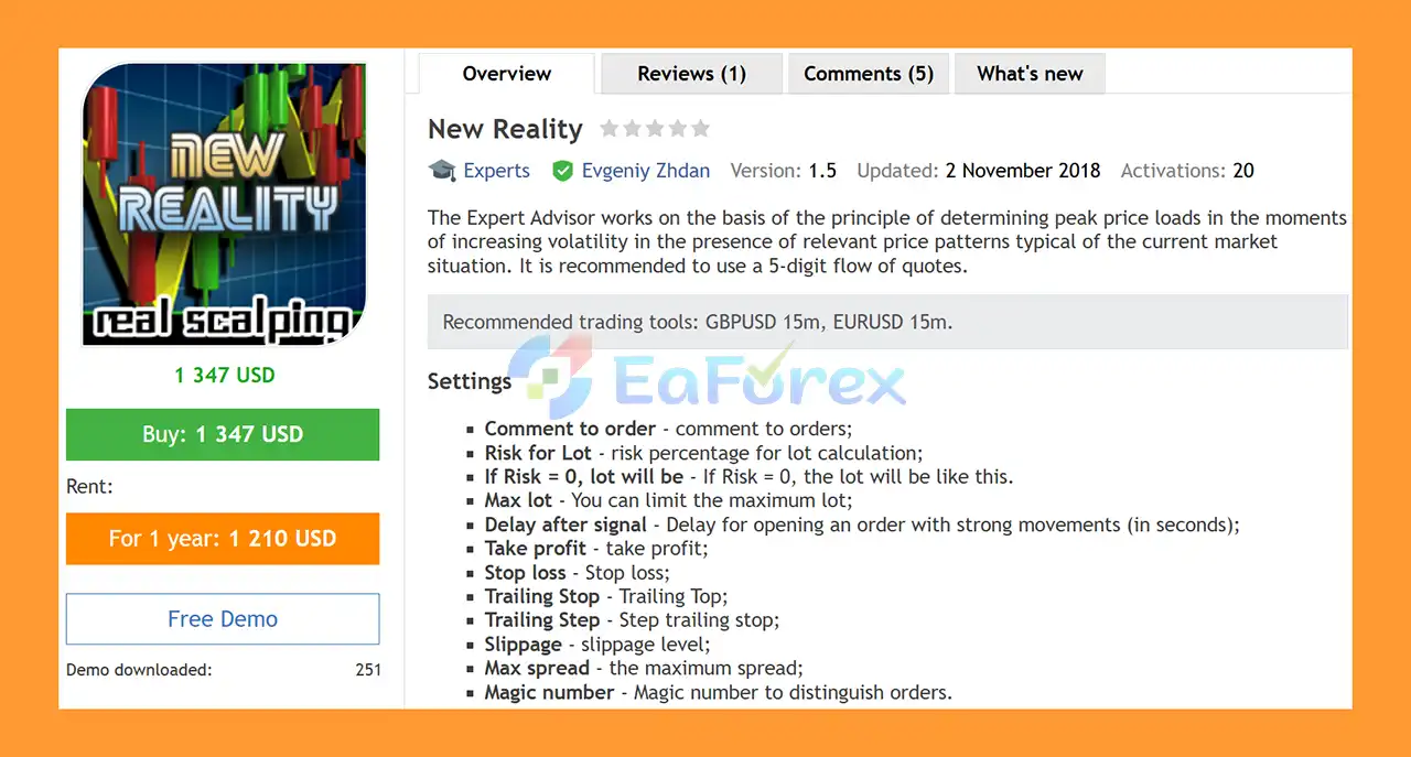 New Reality EA MT4 Overview