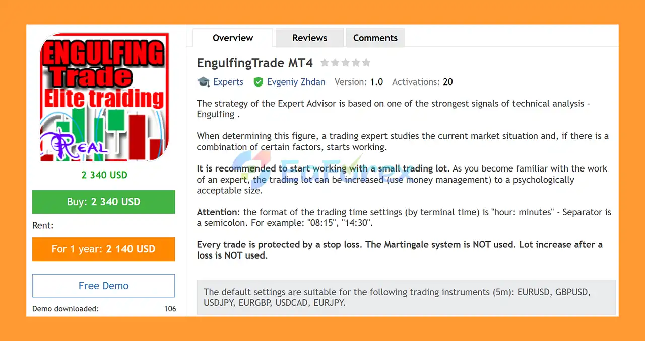EngulfingTrade MT4 Overview