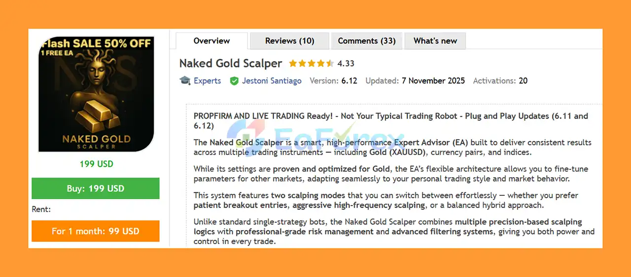 Naked Gold Scalper EA MT5 Overview