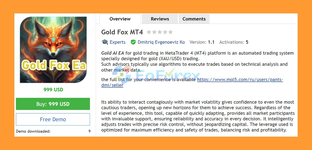 Gold Fox MT4 Overview