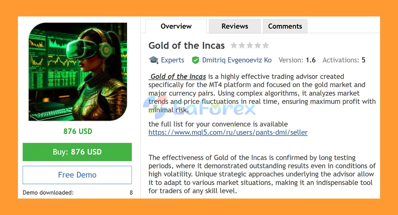 Gold of the Incas EA MT4 Overview