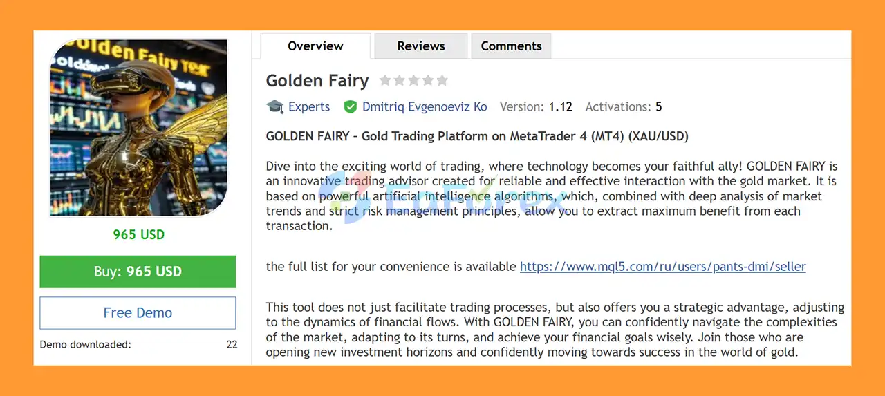 Golden Fairy EA MT4 Overview