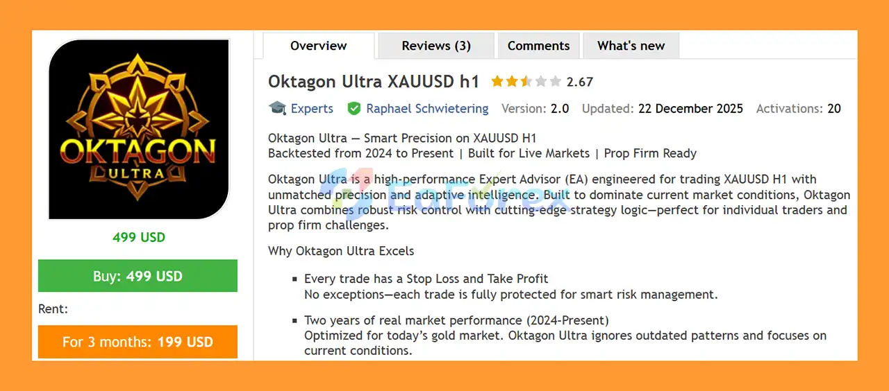 Oktagon Ultra XAUUSD h1 MT5 Overview