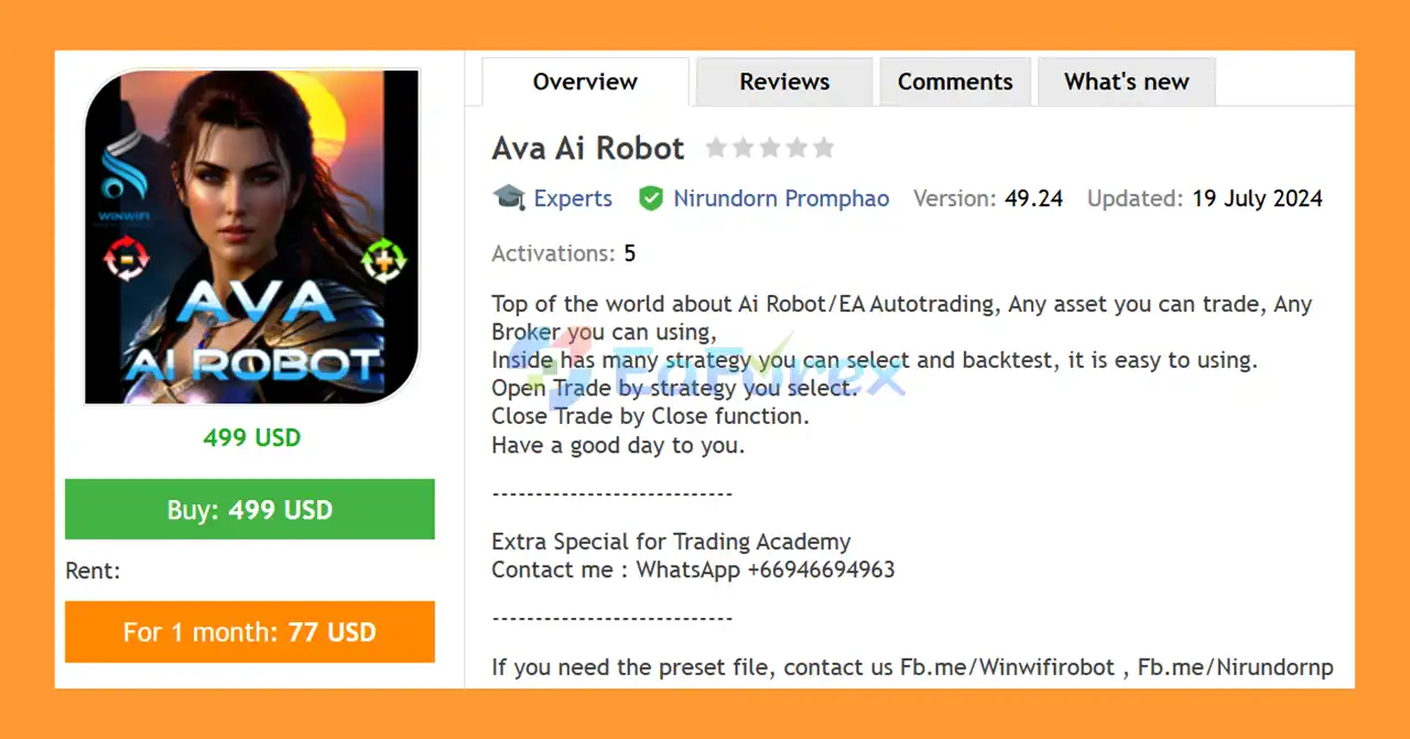 Ava Ai Robot EA MT4 Overview