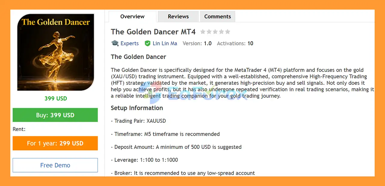 The Golden Dancer MT4 Overview