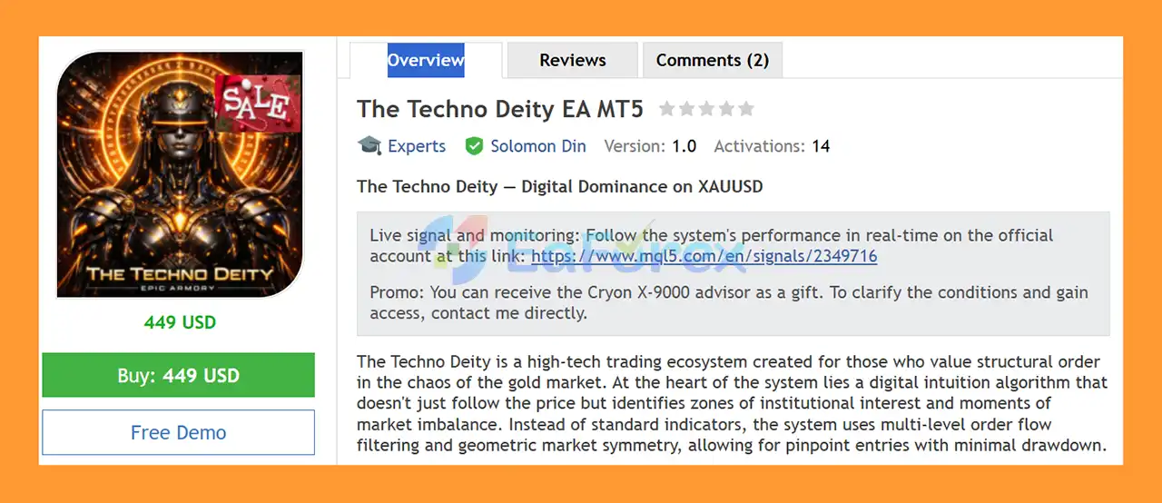 The Techno Deity EA MT5 Overview