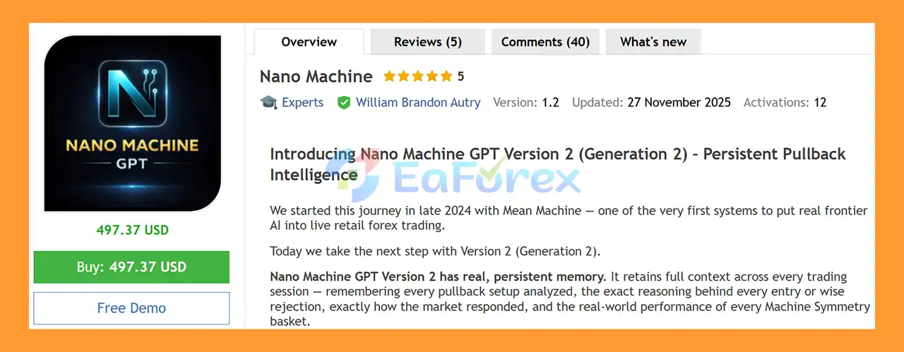 Nano Machine EA MT5 Overview