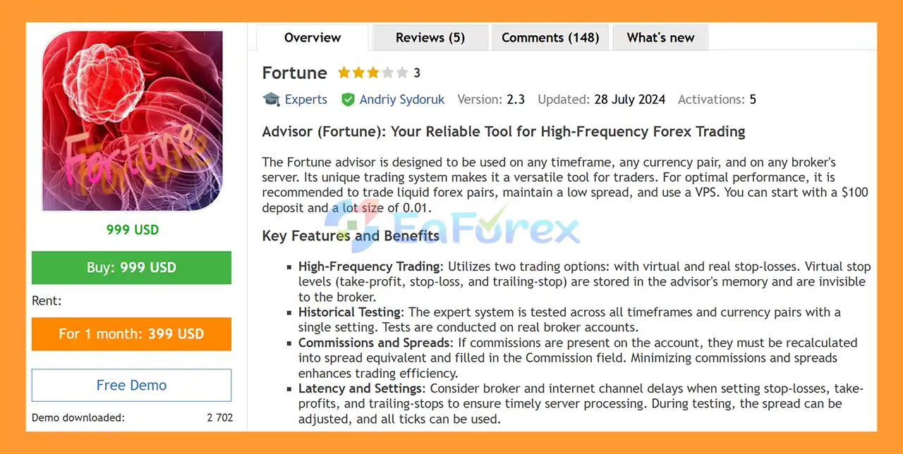 Fortune EA MT4 Overview
