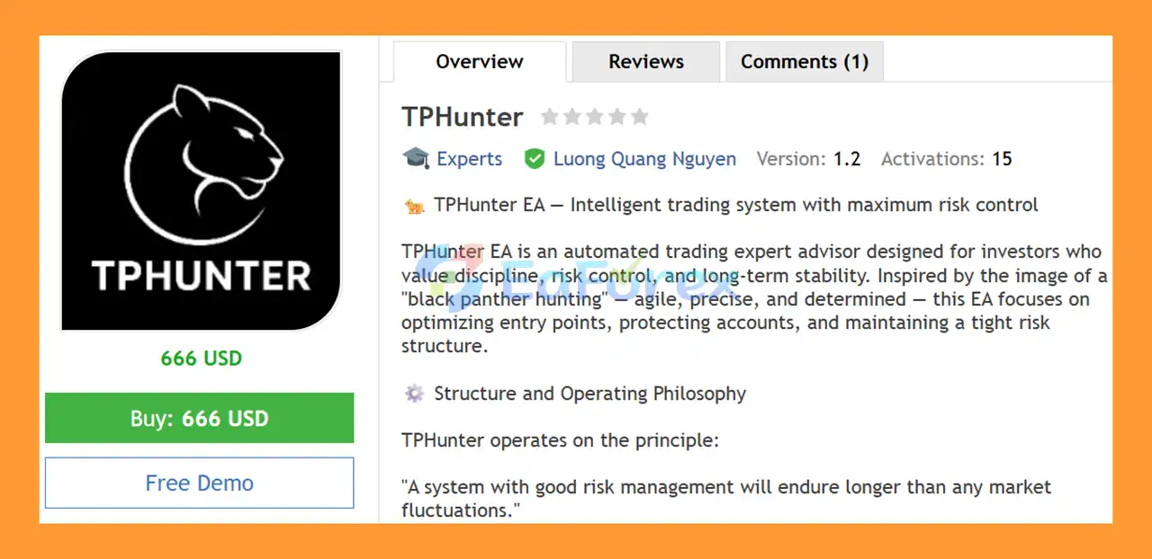 TPHunter EA MT4 Overview