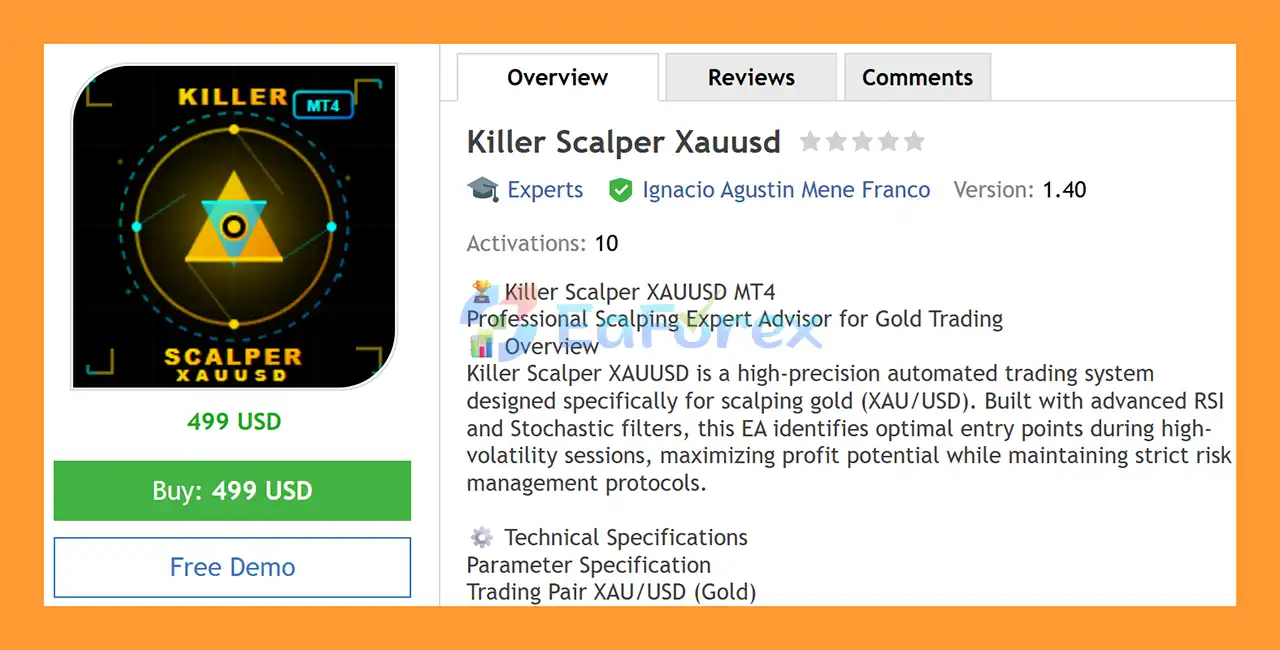 Killer Scalper Xauusd EA MT4 Overview
