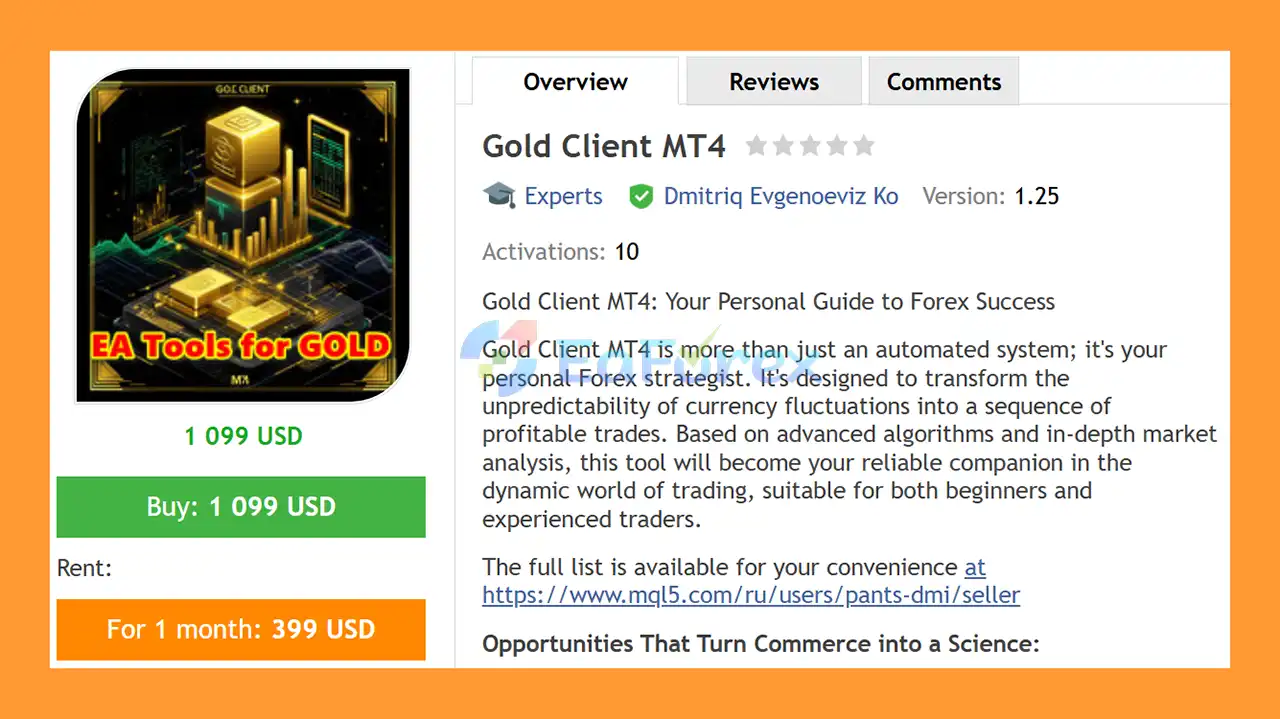 Gold Client MT4 Overview