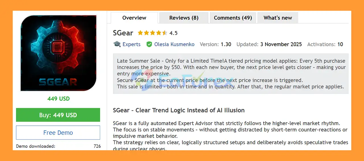 SGear EA MT5 Overview