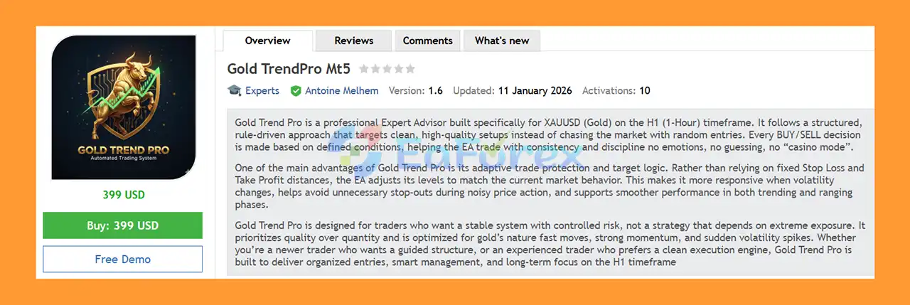 Gold TrendPro Mt5 Overview