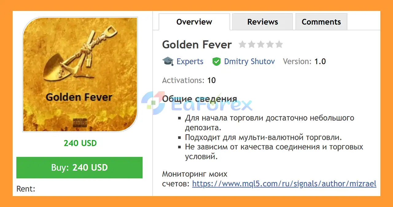Golden Fever EA MT4 Overview