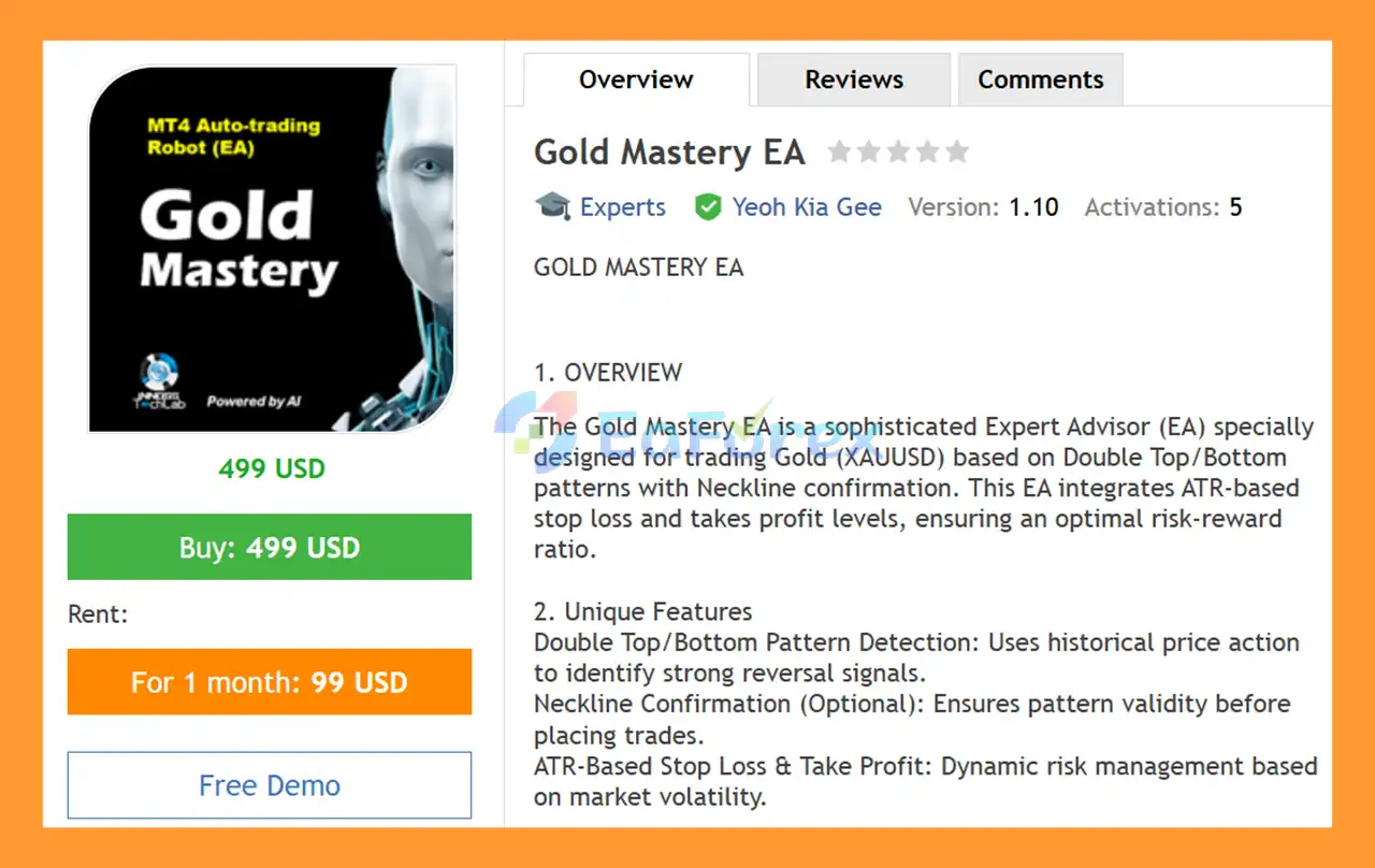 Gold Mastery EA MT4 Overview