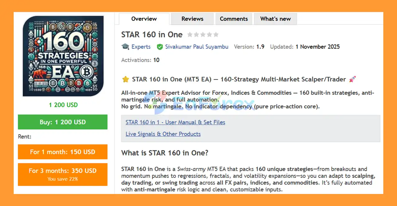 STAR 160 in One EA MT5 Overview