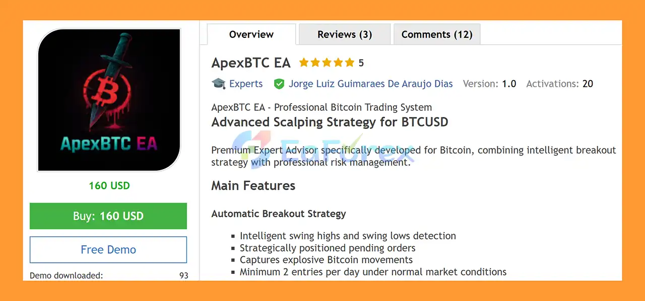 ApexBTC EA MT5 Overview