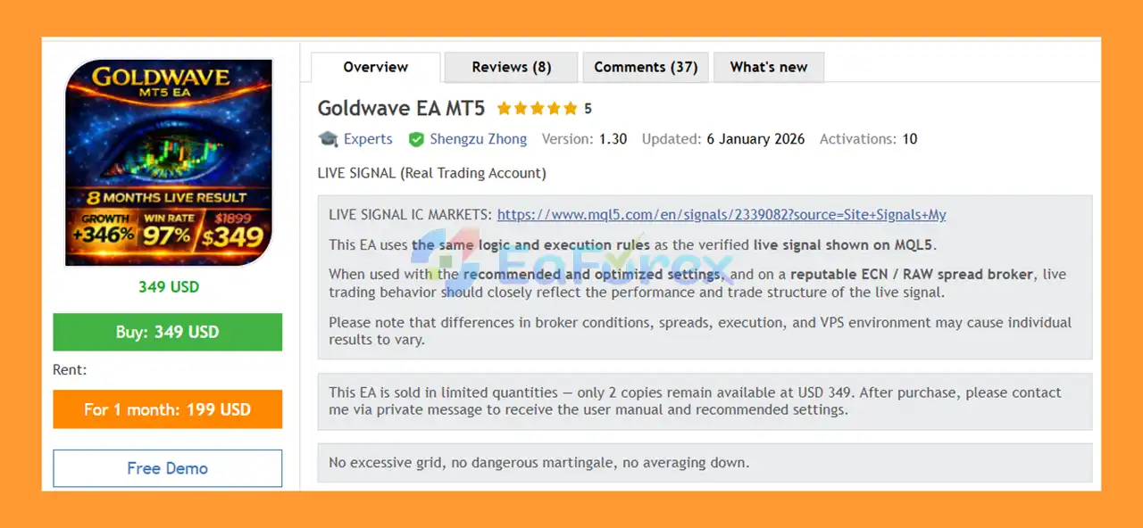 Goldwave EA MT5 Overview
