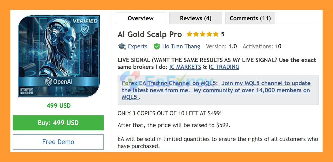 AI Gold Scalp Pro EA MT5 Overview