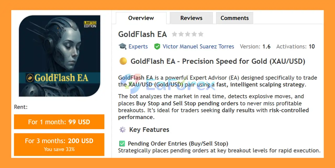 GoldFlash EA MT4 Overview