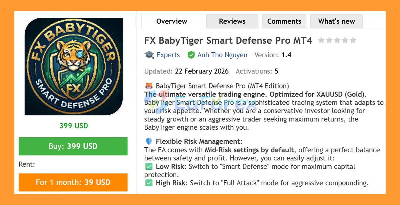 FX BabyTiger Smart Defense Pro MT4 Overview
