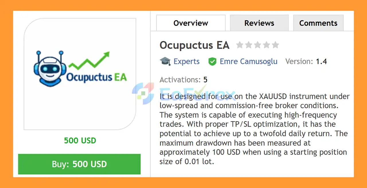 Ocupuctus EA MT4 Overview