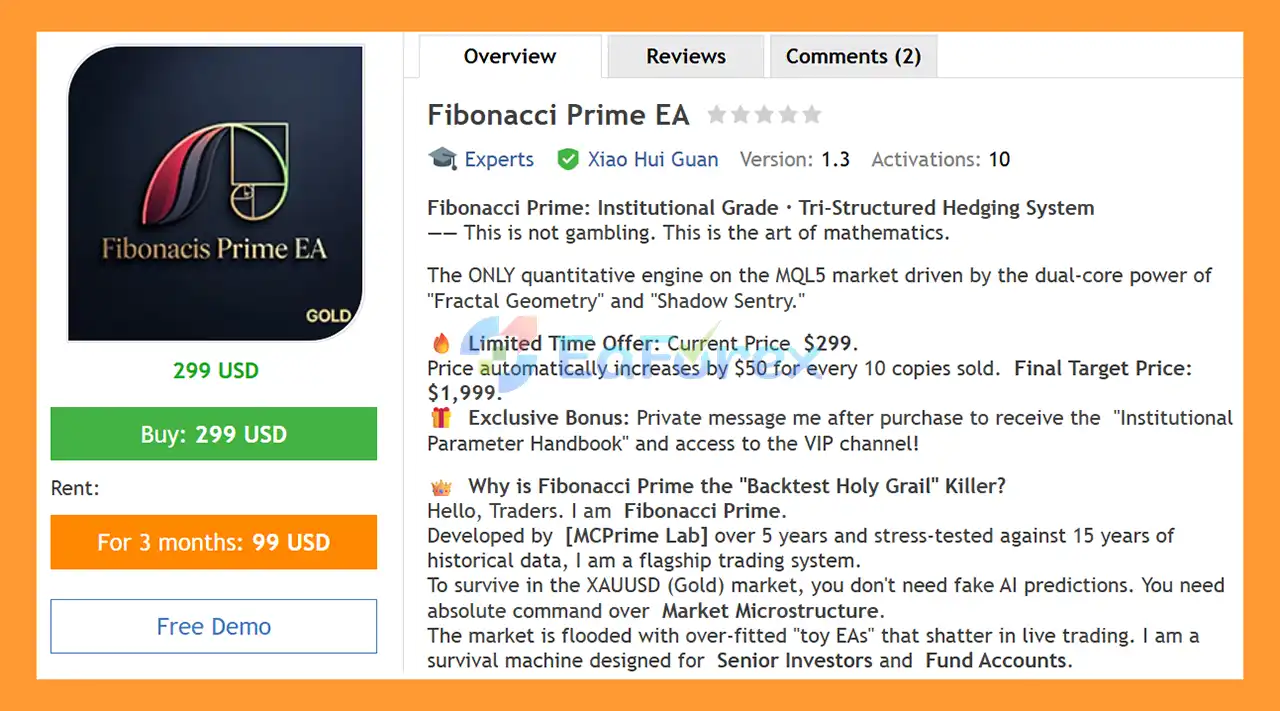 Fibonacci Prime EA MT5 Overview