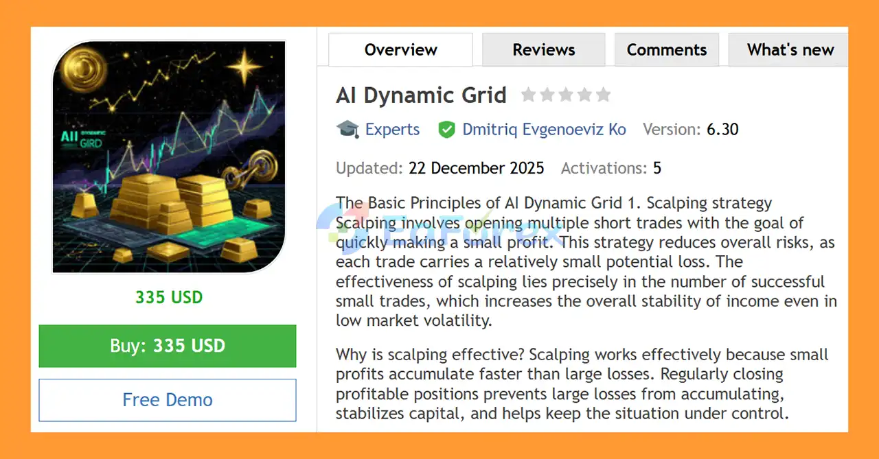 AI Dynamic Grid EA MT5 Overview