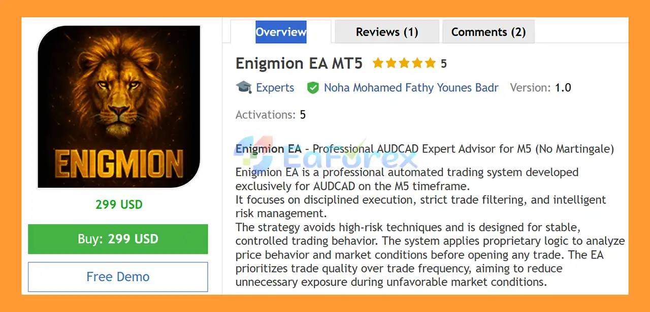 Enigmion EA MT5 Overview