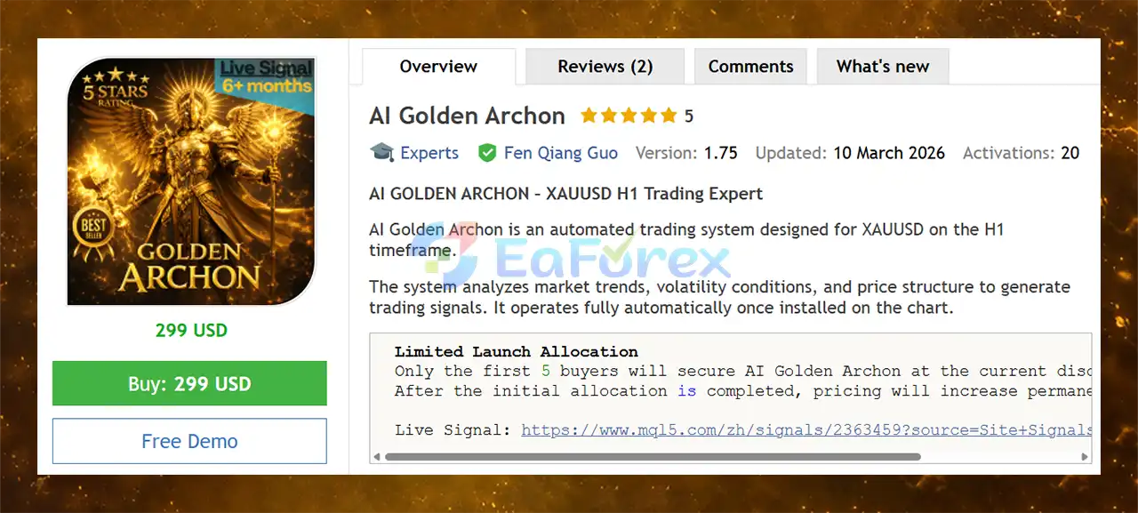 AI Golden Archon EA MT5 Overview