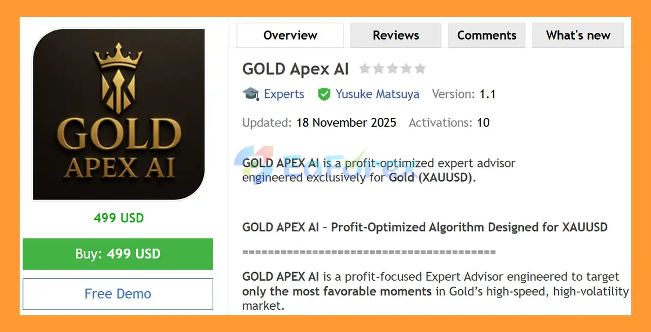 GOLD Apex AI EA MT5 Overview