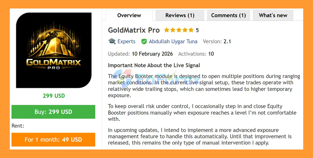 GoldMatrix Pro EA MT5 Overview