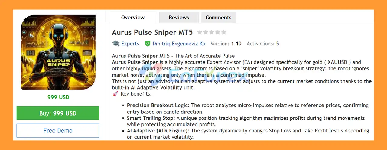 Aurus Pulse Sniper MT5 Overview