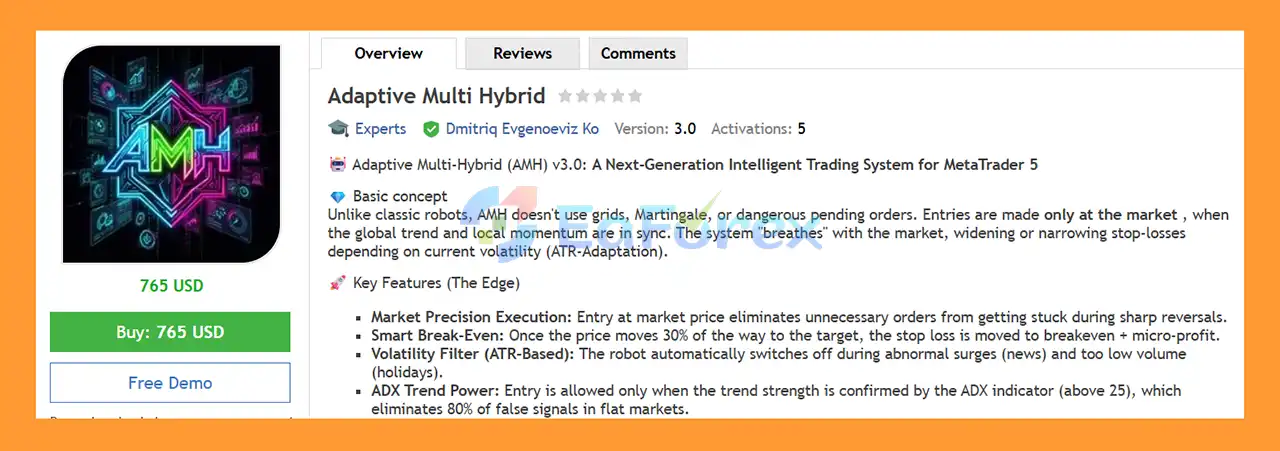 Adaptive Multi Hybrid EA MT5 Overview