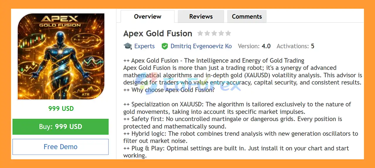 Apex Gold Fusion EA MT5 Overview