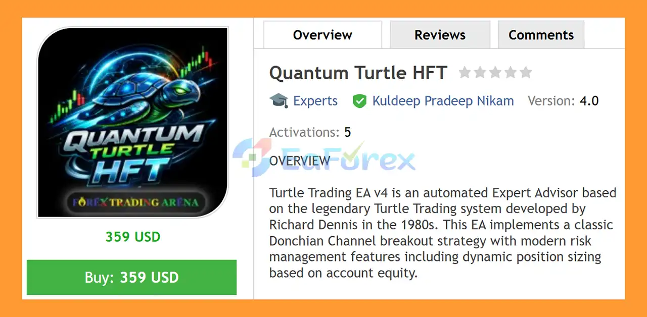 Quantum Turtle HFT EA MT4 Overview