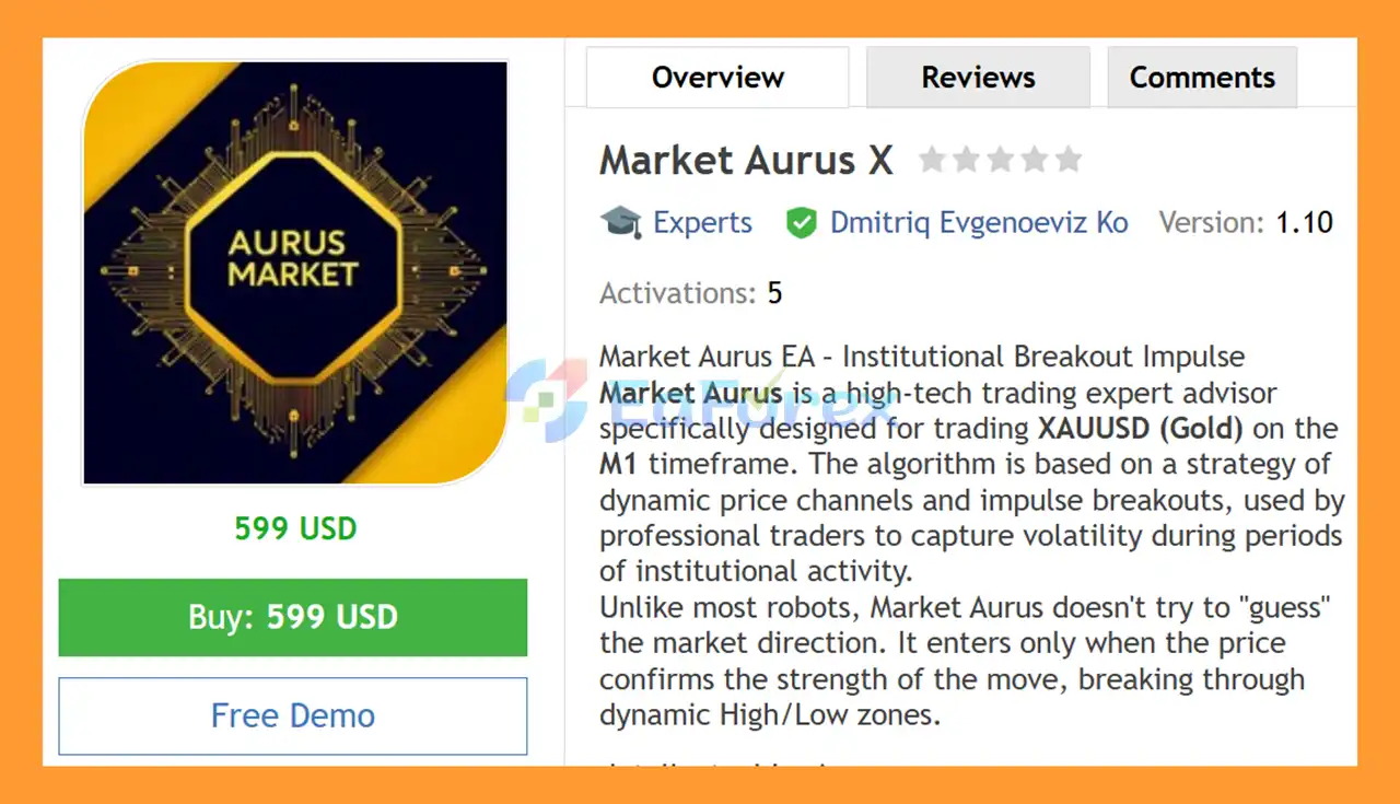 Market Aurus X EA MT4 Overview