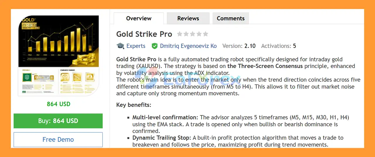 Gold Strike Pro EA MT5 Overview