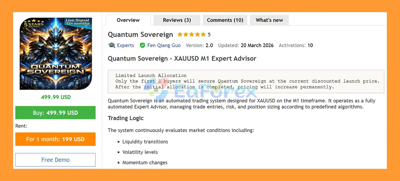 Quantum Sovereign EA MT5 Overview