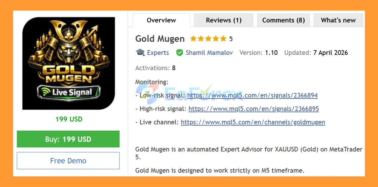 Gold Mugen EA MT5 Overview