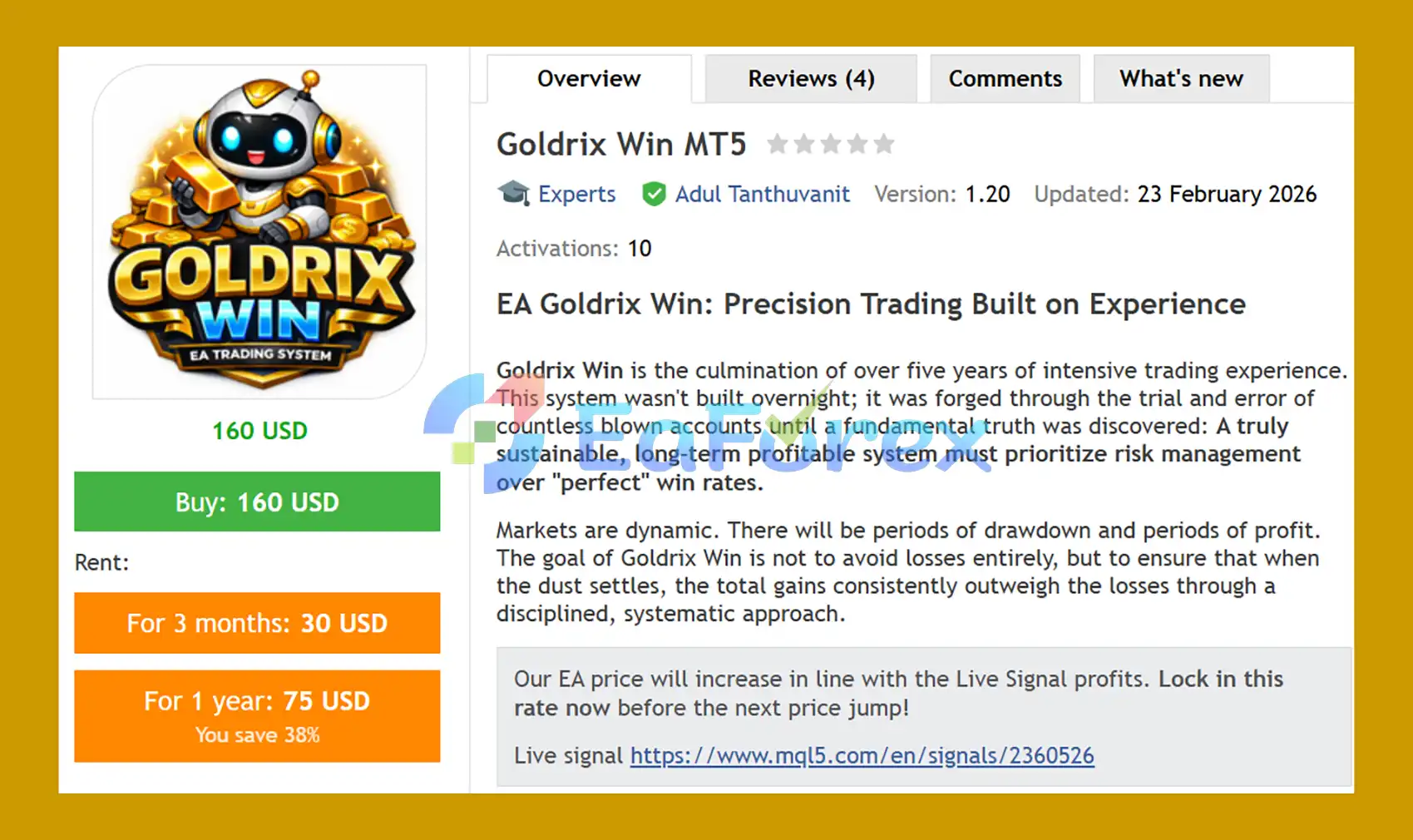 Goldrix Win MT5 Overview