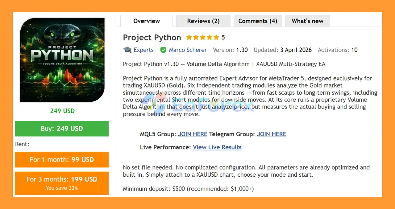 Project Python EA MT5 Overview